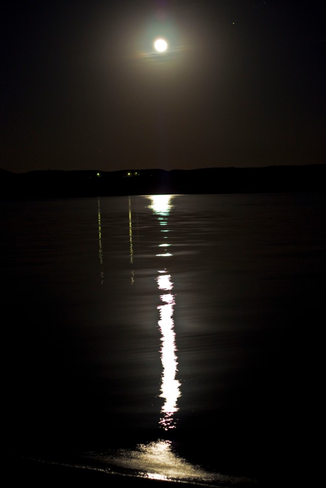 The moonrise lines up on the ripples to create this awesome shot on a November evening.